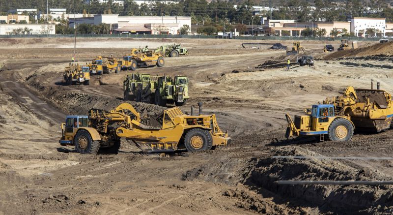 Grading equipment in action